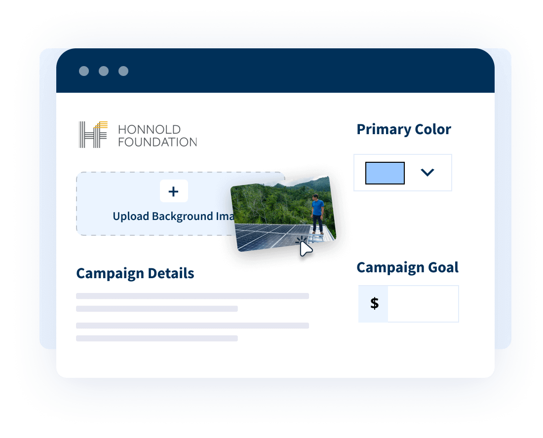 Your organization gets a branded Donor Portal, automatically