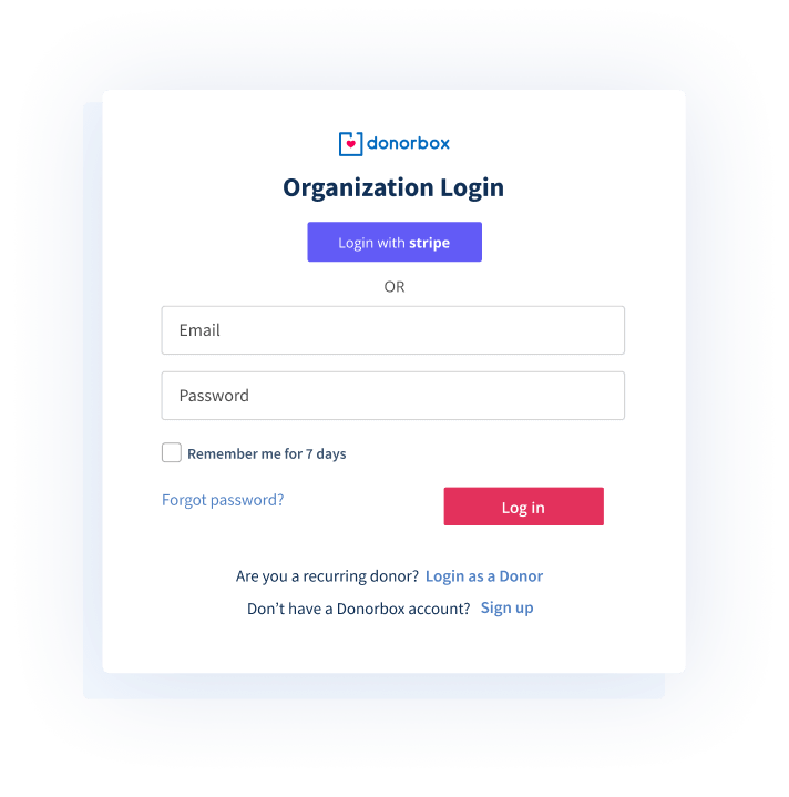 Sign in to Donorbox