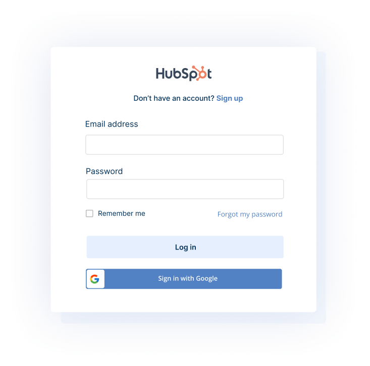 Log in to HubSpot