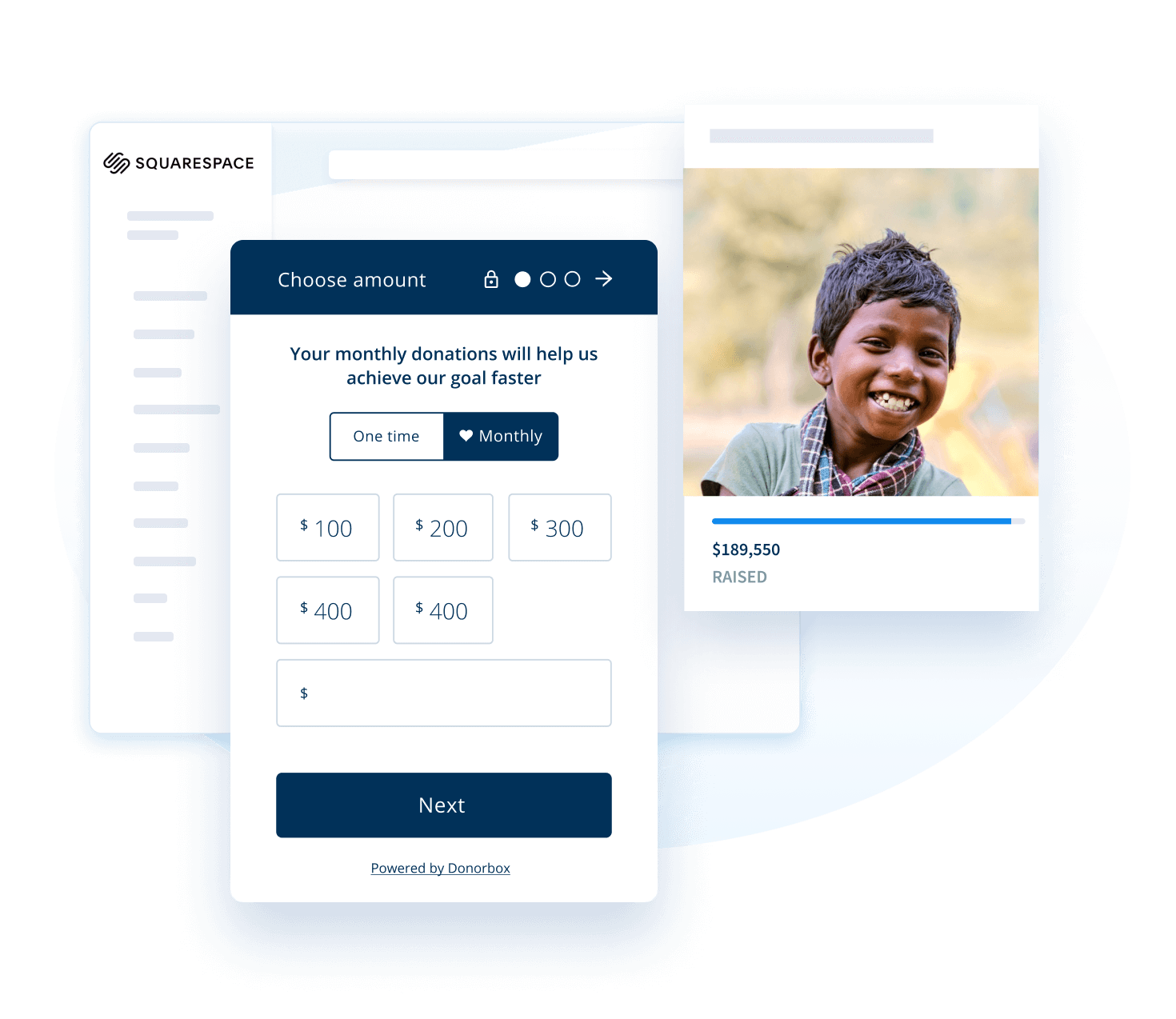 Create beautiful donation form for your Squarespace website